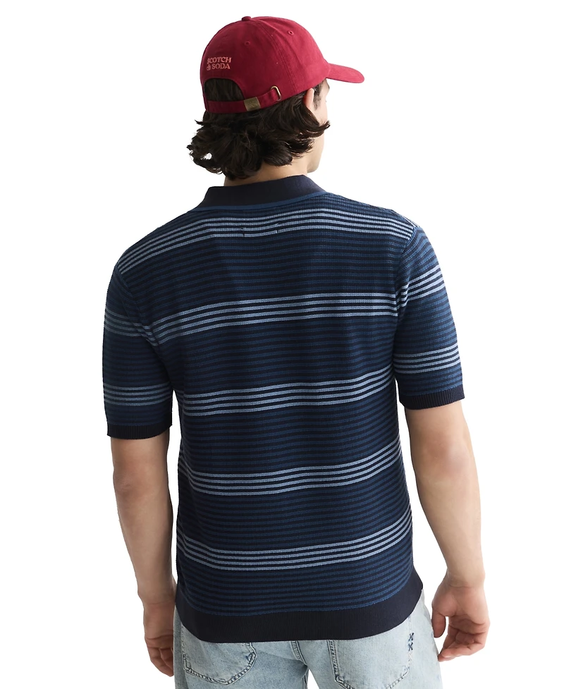 Scotch & Soda Men's Knitted Regular-Fit Cotton Polo T-Shirt