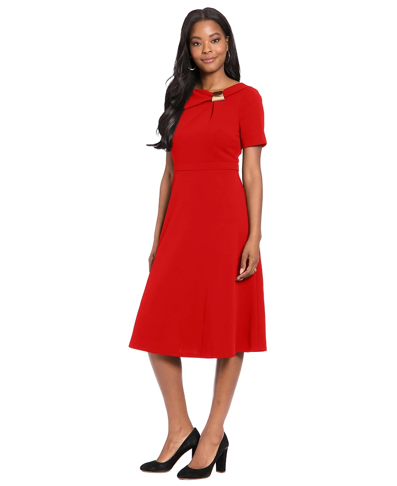 London Times Petite Short Sleeve Dress