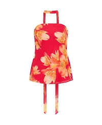 City Chic Women's Soiree Print Frill Detail Top