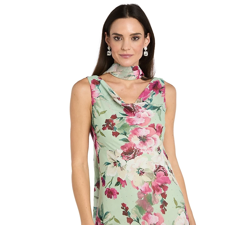 R & M Richards Petite Printed Midi Dress