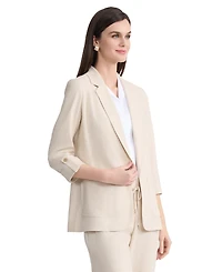 Jones New York Petite Notch Collar Open-Front Jacket