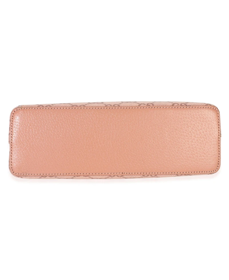 Pre-Owned Gucci Pink Gg Canvas Small Dome Ophidia Crossbody Bag