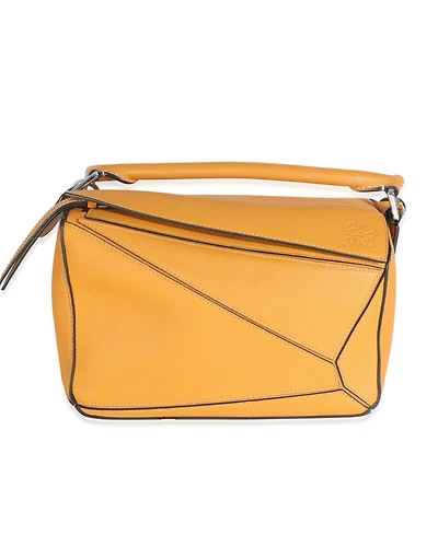 Pre-Owned Loewe Yellow Grained Calfskin Small Puzzle Bag