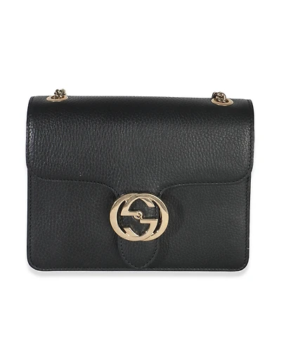 Pre-Owned Gucci Black Dollar Calfskin Interlocking G Small Bag