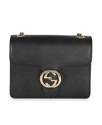 Pre-Owned Gucci Black Dollar Calfskin Interlocking G Small Bag