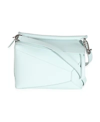 Pre-Owned Loewe Light Blue Grained Calfskin Small Puzzle Edge Bag