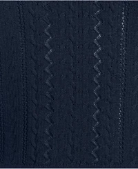 Lands' End Women's Fine Gauge Cotton Pointelle Polo Sweater