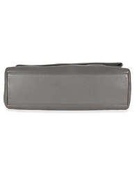 Pre-Owned Saint Laurent Grey Grained Calfskin Medium West Hollywood Monogram Fold Over Bag