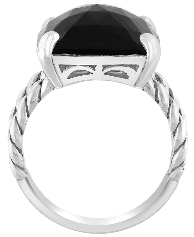Effy Collection Onyx Octagon Ring in Sterling Silver