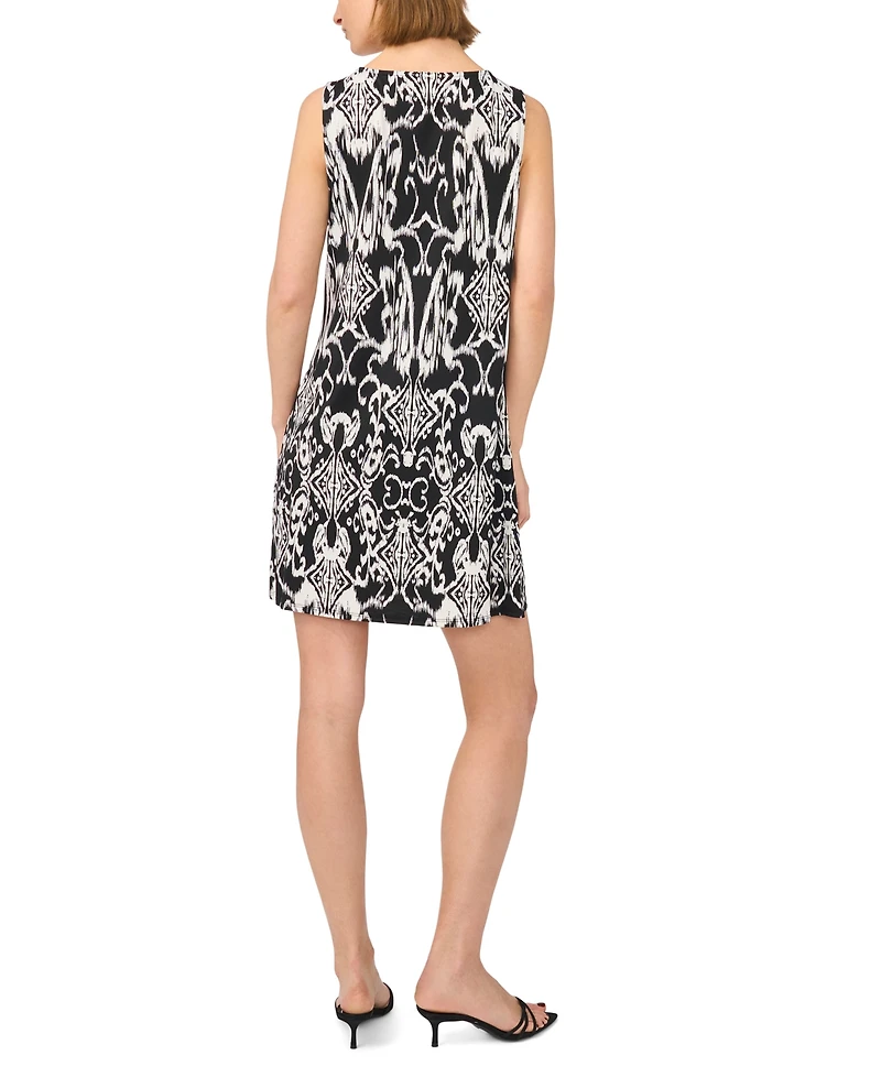 Msk Women's Sleeveless Keyhole 3 Ring Printed Dress