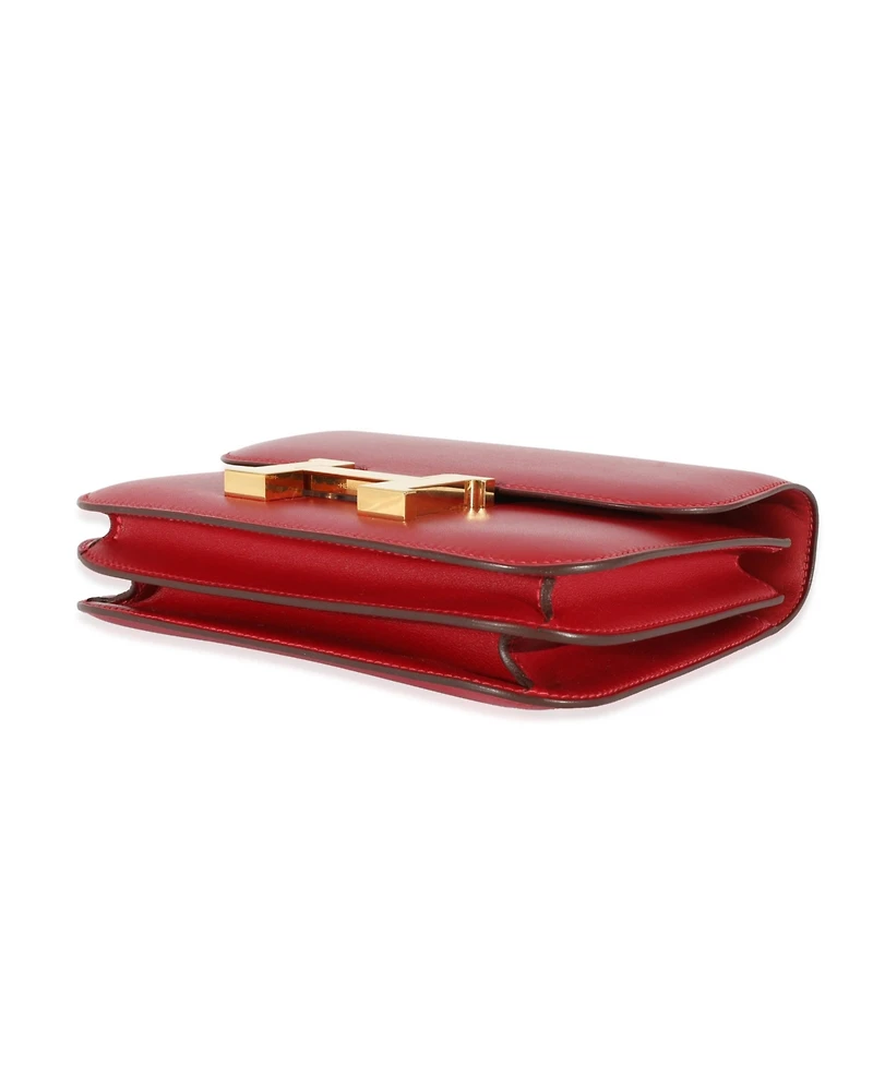 Pre-Owned HERMES Rouge Casaque Swift Constance 18 Ghw