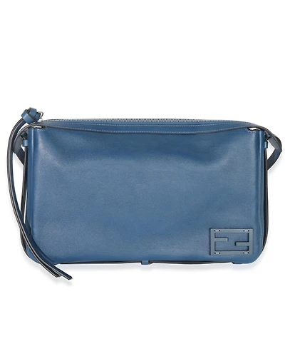Pre-Owned Fendi Blue Nappa Medium Simply Fendi Shoulder Bag