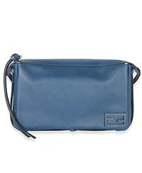 Pre-Owned Fendi Blue Nappa Medium Simply Fendi Shoulder Bag