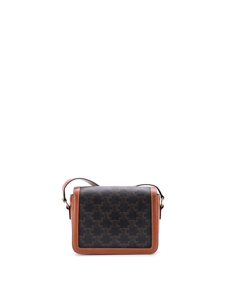 Pre-Owned Celine Teen Triomphe Shoulder Bag Triomphe Coated Canvas