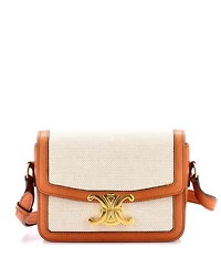 Pre-Owned Celine Teen Triomphe Shoulder Bag Canvas with Leather