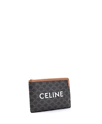 Pre-Owned Celine Small Zip Pouch Triomphe Coated Canvas