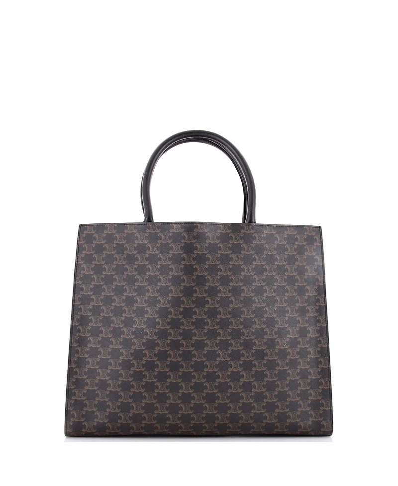 Pre-Owned Celine Horizontal Logo Cabas Tote Triomphe Coated Canvas