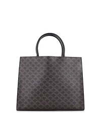 Pre-Owned Celine Horizontal Logo Cabas Tote Triomphe Coated Canvas