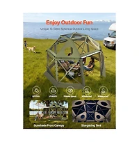 Slickblue Camping Screen House Canopy for 10-12 People