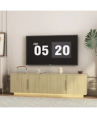 Streamdale Furniture Tv Stand with 16 Color LEDs, 68" Modern Tv Cabinet Entertainment Center