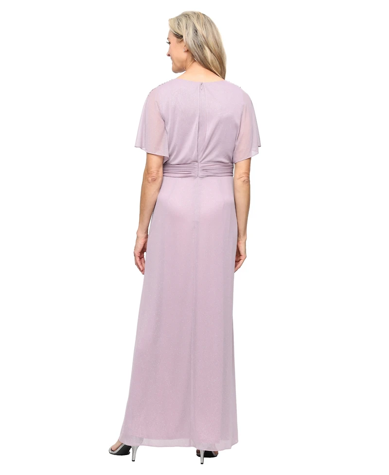 Sl Fashions Women's V-Neck Ball Gown