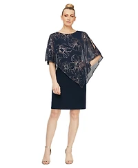 Sl Fashions Women's Crewneck Mini Sheath Dress