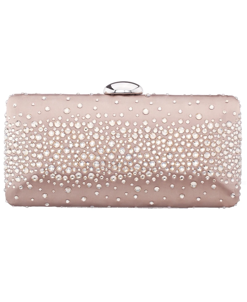 Nina Crystal Scatter Pattern Minaudiere Small Clutch Handbag