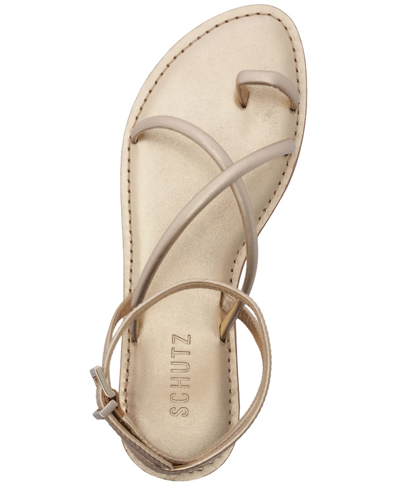 Schutz Women's Valeria Round Toe Flat Sandals