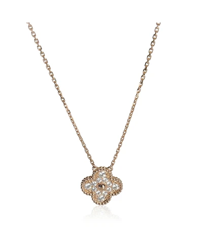 Pre-Owned Van Cleef & Arpels Van Cleef & Arpels Rose Gold Diamond Vintage Alhambra Pendant