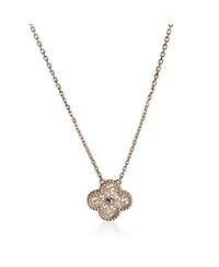 Pre-Owned Van Cleef & Arpels Van Cleef & Arpels Rose Gold Diamond Vintage Alhambra Pendant