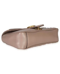 Pre-Owned Gucci Porcelain Rose Calfskin Matelasse Medium Gg Marmont Shoulder Bag