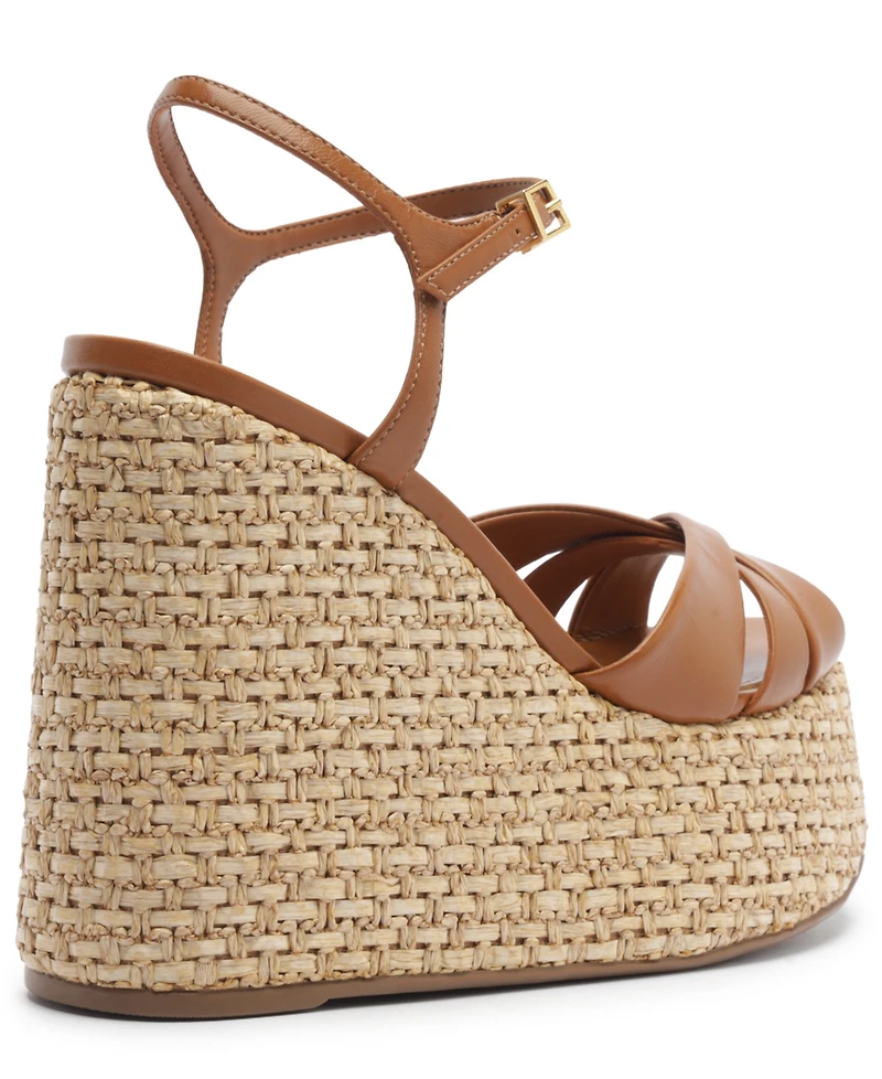 Schutz Women's Keefa Round Toe Wedge Sandals