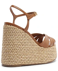 Schutz Women's Keefa Round Toe Wedge Sandals