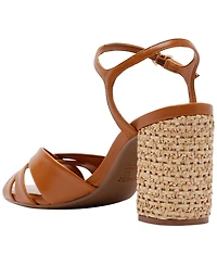 Schutz Women's Keefa Raffia High Block Heel Sandals
