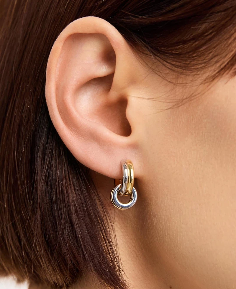 Ana Luisa Asher Drop Mixed Metal Huggie Earrings