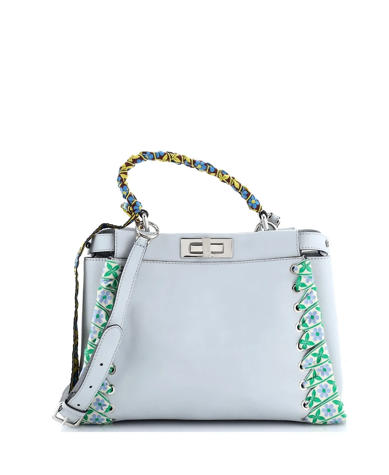 Pre-Owned Fendi Regular Peekaboo Bag Leather with Ribbon Whipstitch