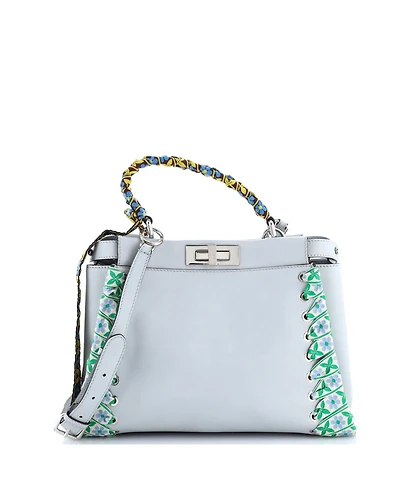 Pre-Owned Fendi Regular Peekaboo Bag Leather with Ribbon Whipstitch