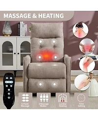 Maison Boucle Chenille Power Lift Recliner Chair for Elderly with Massage, Heat & Usb, Single Motor Electric Seniors