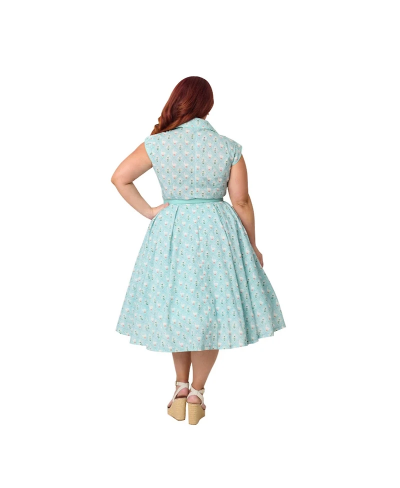 Unique Vintage Plus Shirt Swing Dress