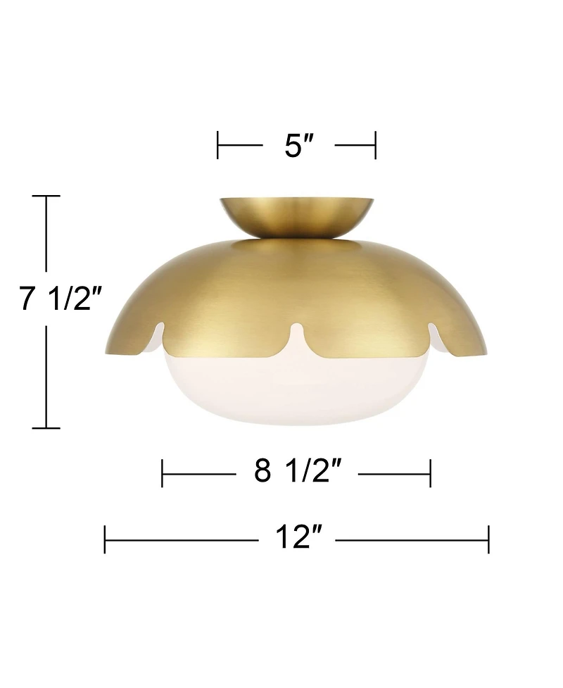 Possini Euro Design Possini Euro Mina 12" Wide Antique Brass Ceiling Light