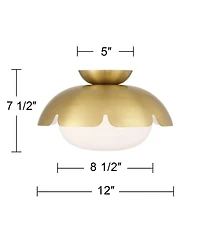 Possini Euro Design Possini Euro Mina 12" Wide Antique Brass Ceiling Light