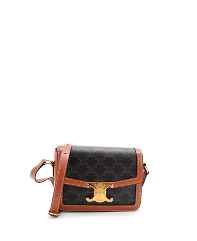 Pre-Owned Celine Teen Triomphe Shoulder Bag Triomphe Coated Canvas