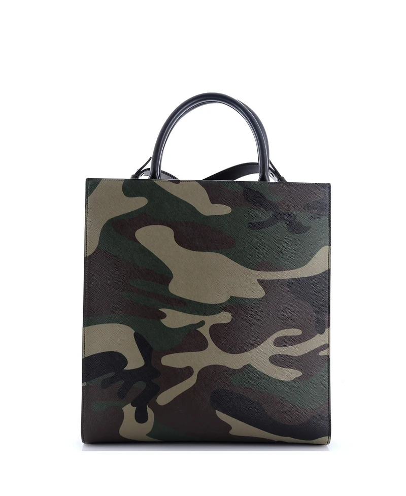 Pre-Owned Celine Medium Vertical Cabas Tote Camouflage Coated Canvas