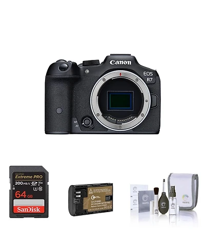 Canon Eos R7 Mirrorless Camera, Bundle with 64GB Memory Card, Battery and Cleaning Kit