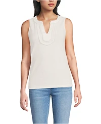 Lands' End Women's Slub Decorative Trim Tank Top