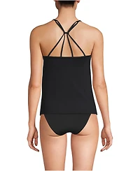 Lands' End Women's Long Torso Tugless QuickDry Adjustable Strappy Back Tankini Top