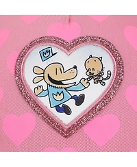 Dog Man Girls Glitter Heart Youth Pink Traditional Adjustable Hat