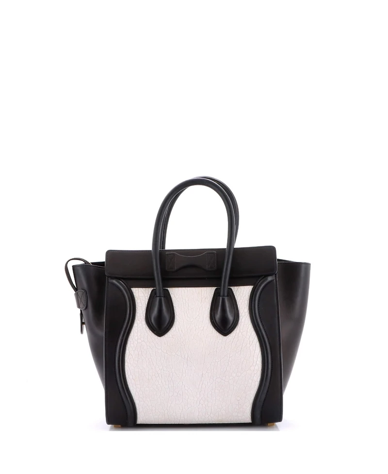 Pre-Owned Celine Micro Bicolor Luggage Bag Leather