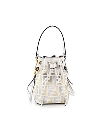 Pre-Owned Fendi Mini Mon Tresor Bucket Bag Zucca Studded Leather