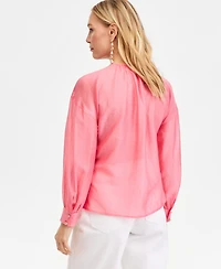 I.n.c. International Concepts Women's Long Sleeve Satin Blouse, Macy's Exclusive